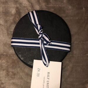 Half United Home Black Leather Coaster Set of 4